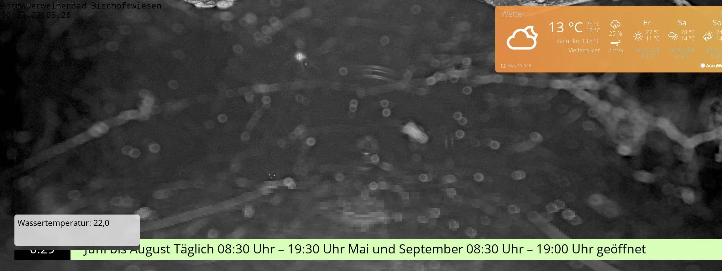 Archiv Foto Webcam Bischofswiesen: Naturbad Aschauerweiher