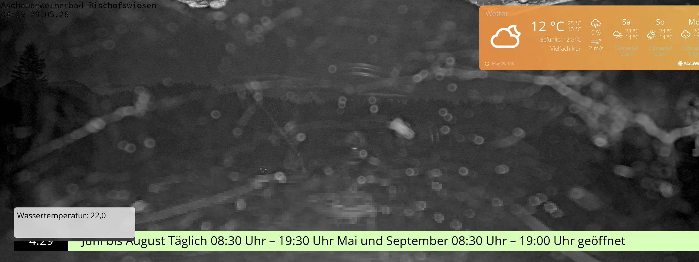 Archiv Foto Webcam Bischofswiesen: Naturbad Aschauerweiher