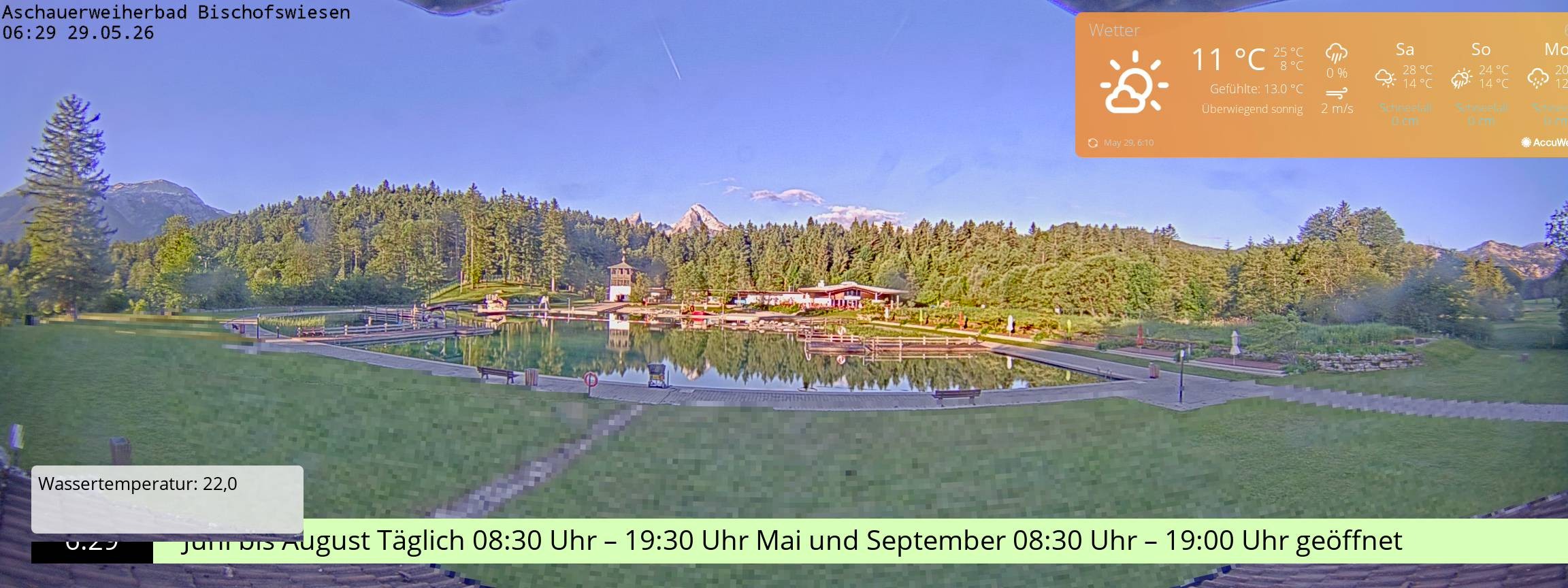 Archiv Foto Webcam Bischofswiesen: Naturbad Aschauerweiher