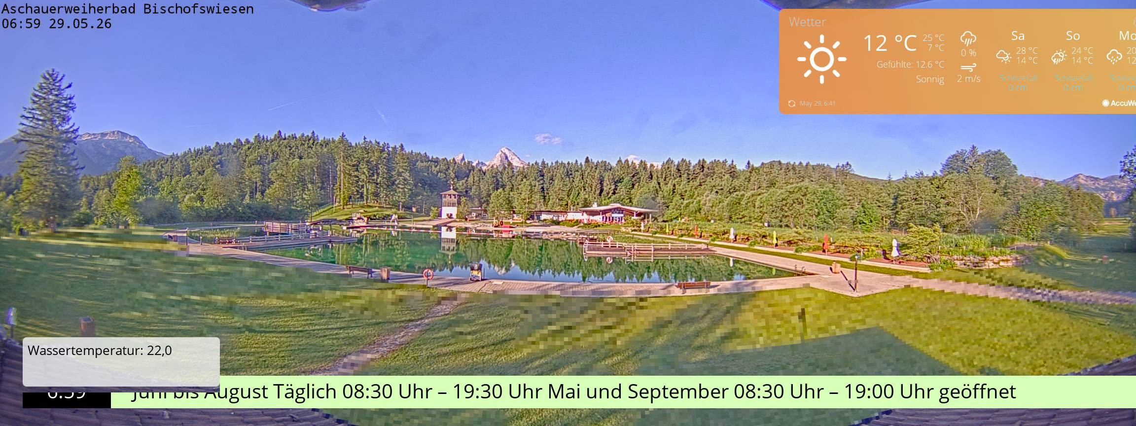 Archiv Foto Webcam Bischofswiesen: Naturbad Aschauerweiher