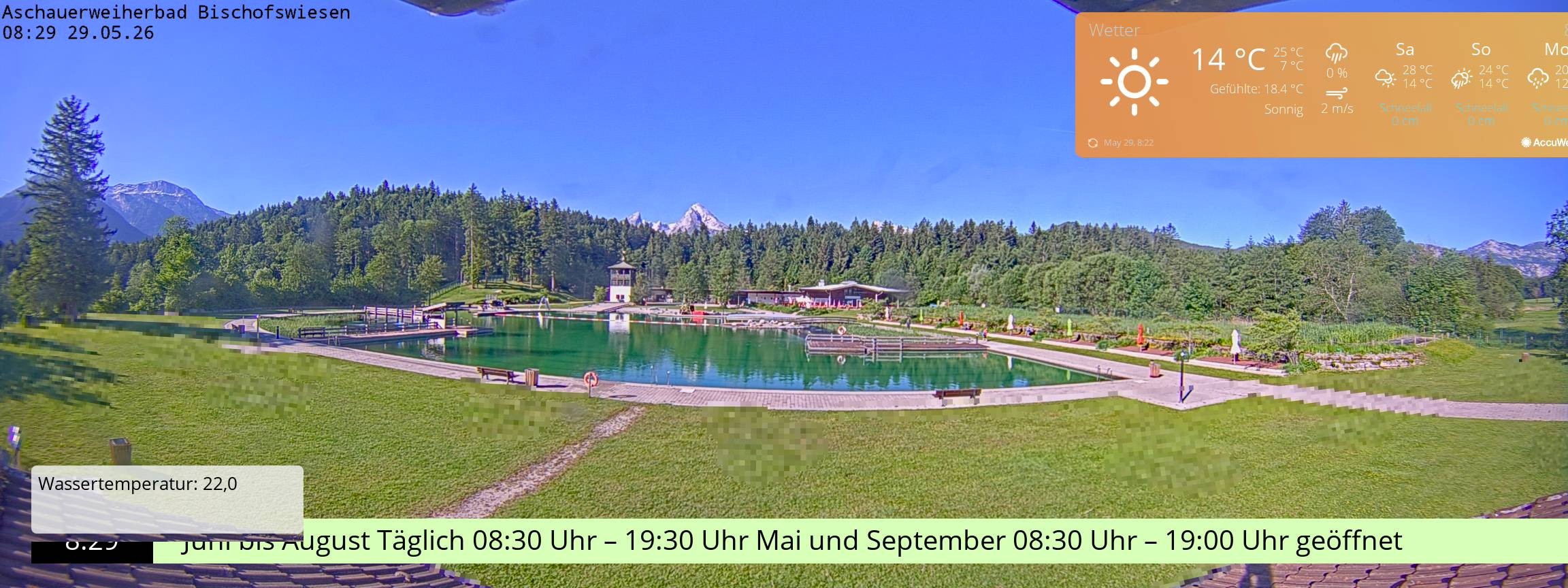 Archiv Foto Webcam Bischofswiesen: Naturbad Aschauerweiher