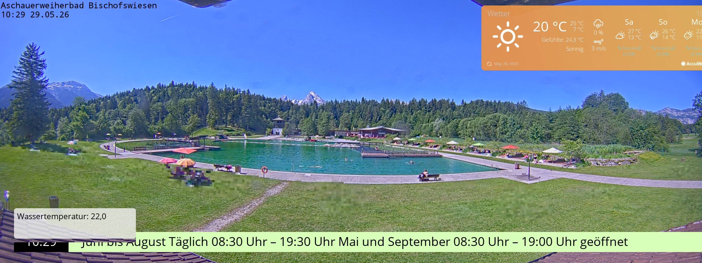 Archiv Foto Webcam Bischofswiesen: Naturbad Aschauerweiher