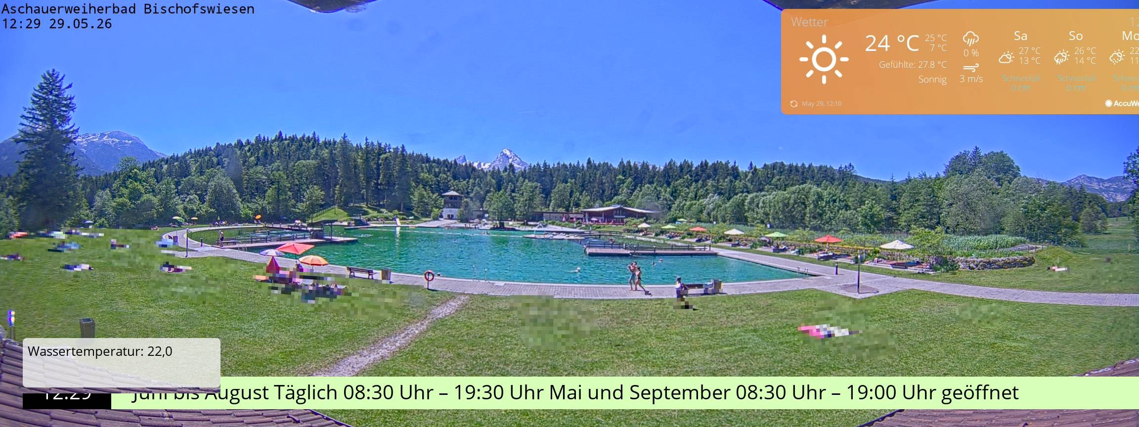 Archiv Foto Webcam Bischofswiesen: Naturbad Aschauerweiher