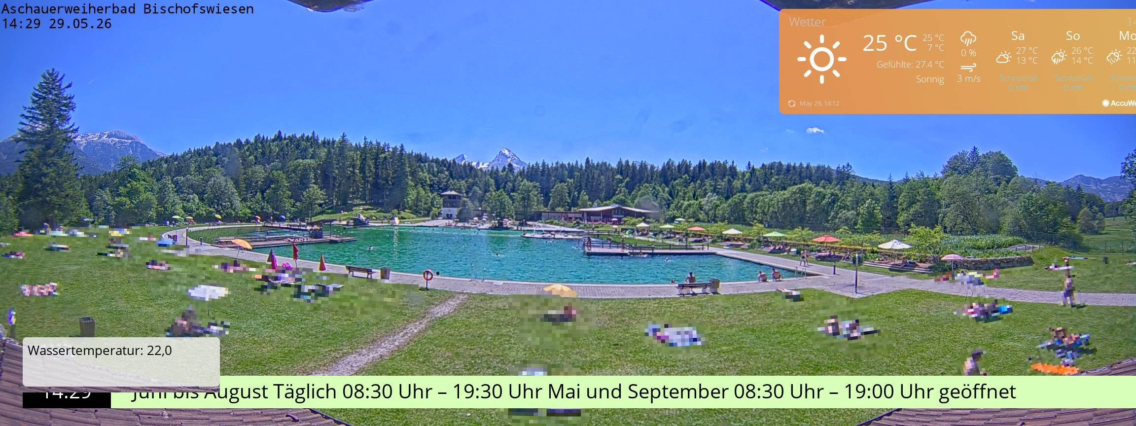 Archiv Foto Webcam Bischofswiesen: Naturbad Aschauerweiher