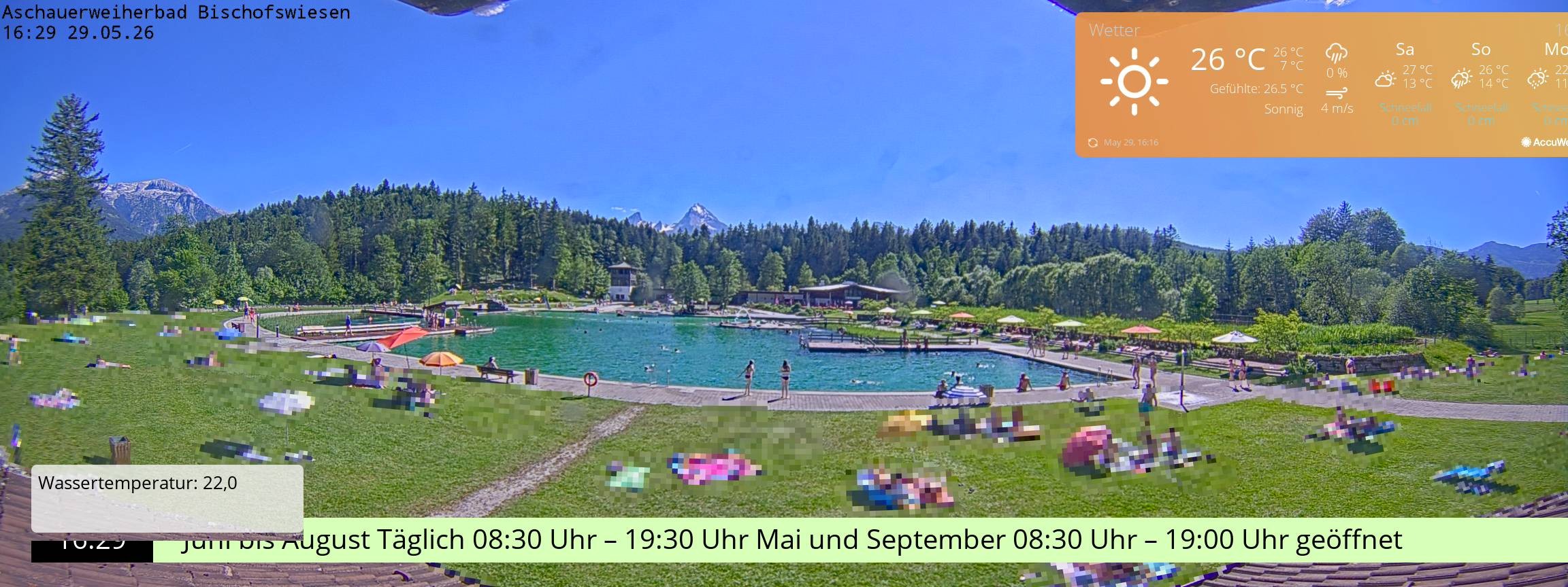 Archiv Foto Webcam Bischofswiesen: Naturbad Aschauerweiher