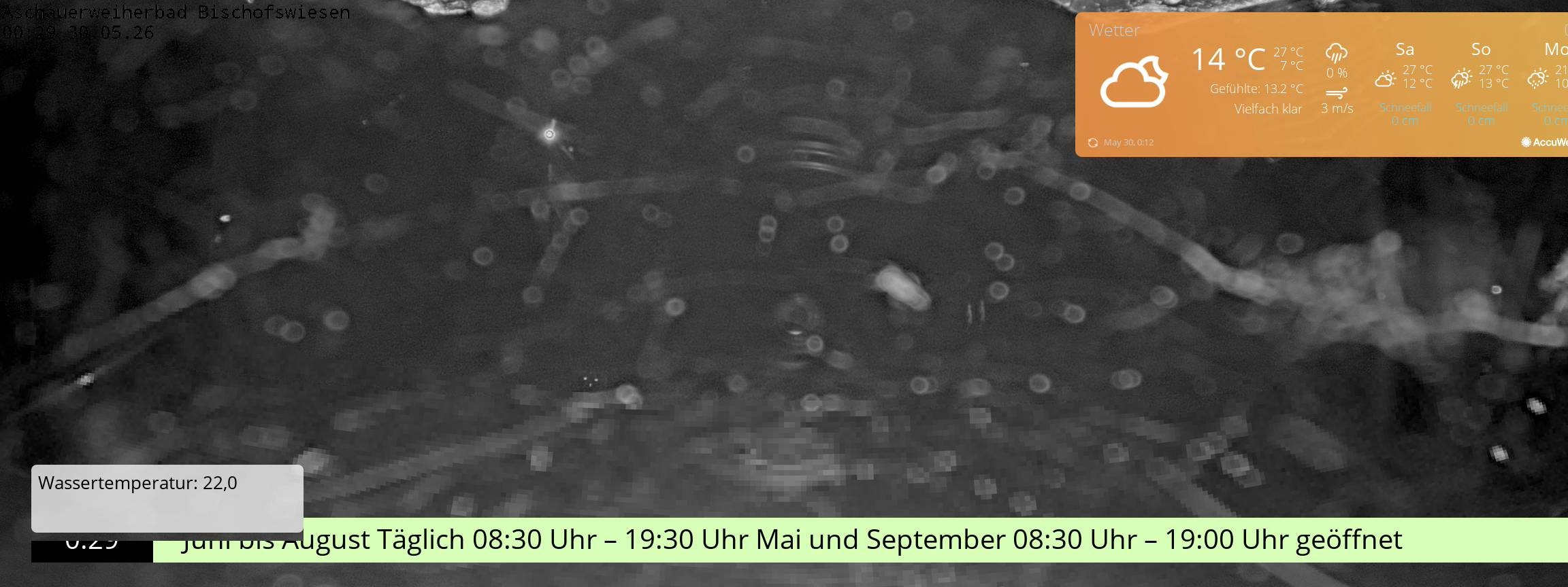 Archiv Foto Webcam Bischofswiesen: Naturbad Aschauerweiher