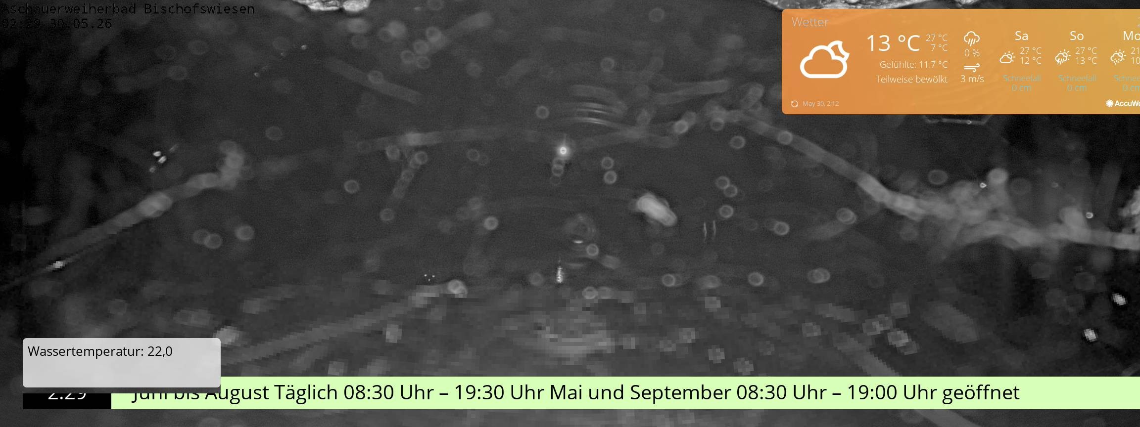 Archiv Foto Webcam Bischofswiesen: Naturbad Aschauerweiher