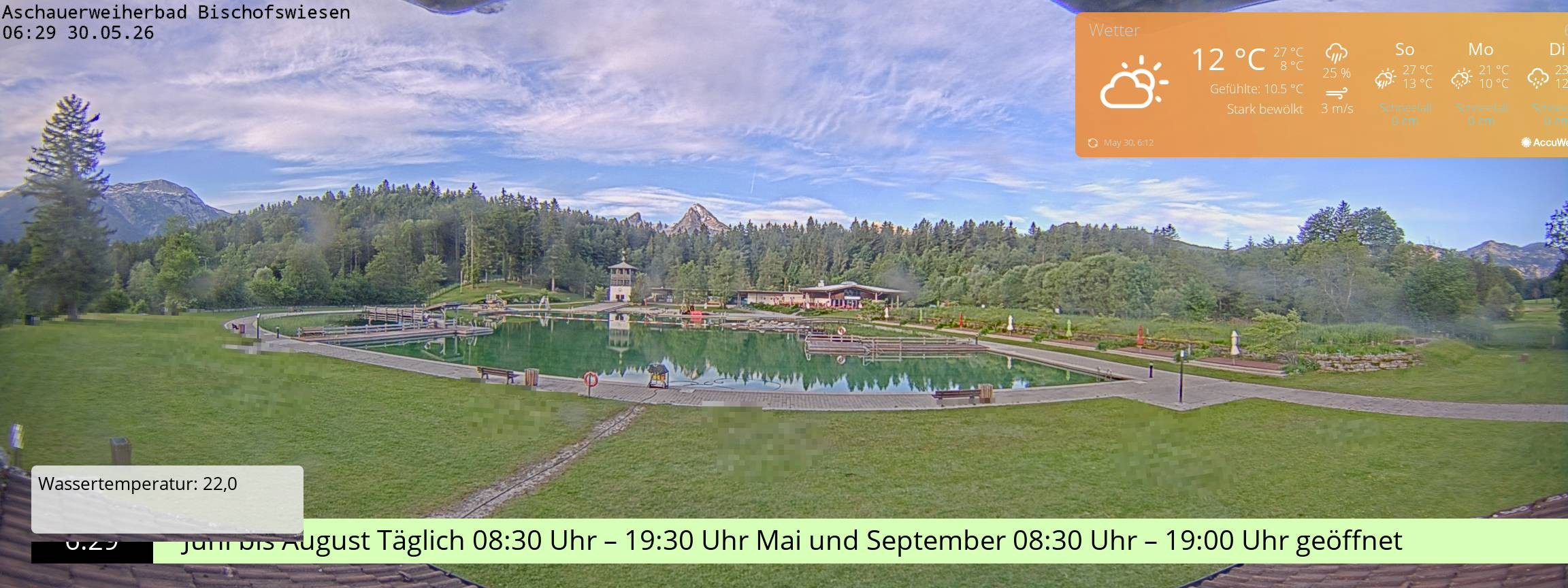 Archiv Foto Webcam Bischofswiesen: Naturbad Aschauerweiher