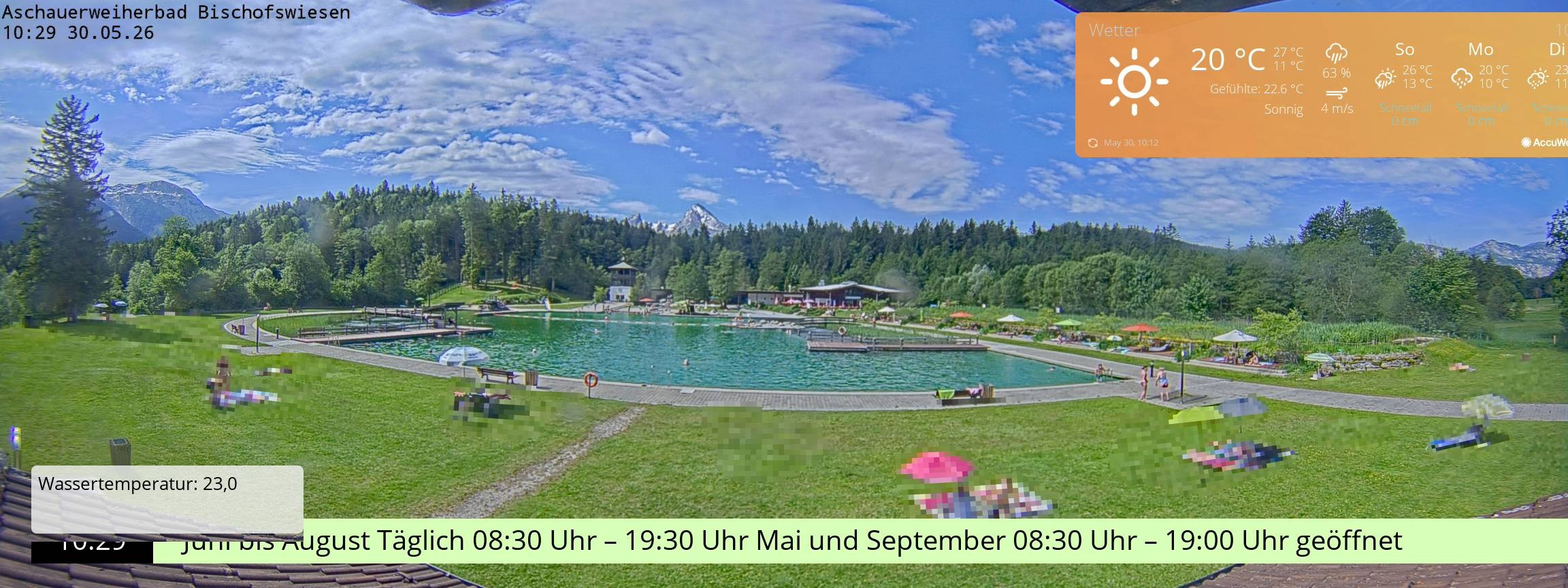 Archiv Foto Webcam Bischofswiesen: Naturbad Aschauerweiher
