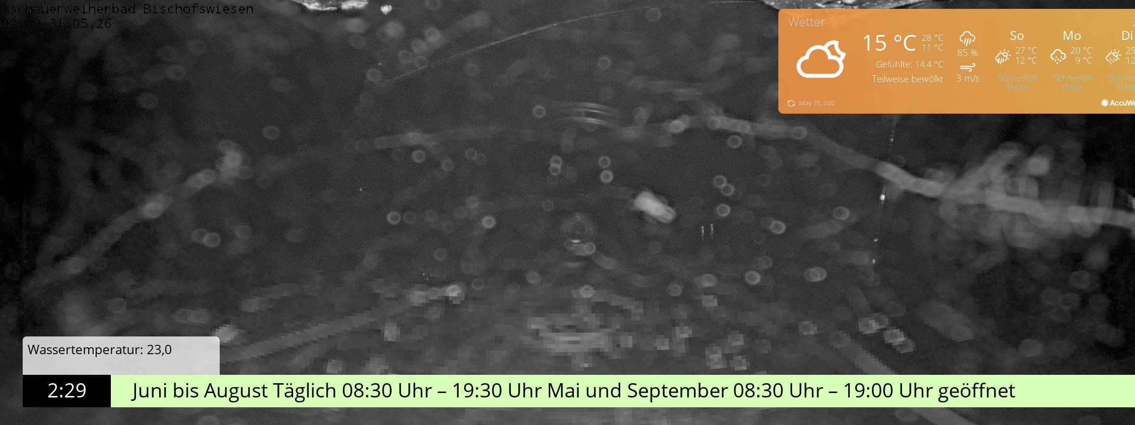 Archiv Foto Webcam Bischofswiesen: Naturbad Aschauerweiher