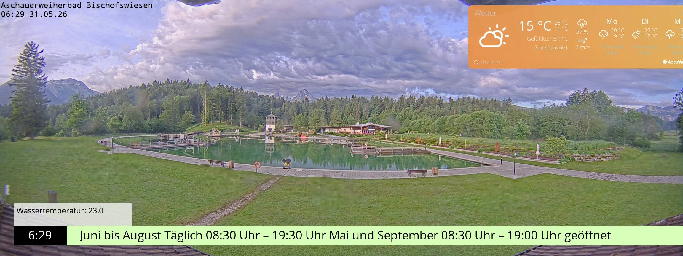 Archiv Foto Webcam Bischofswiesen: Naturbad Aschauerweiher