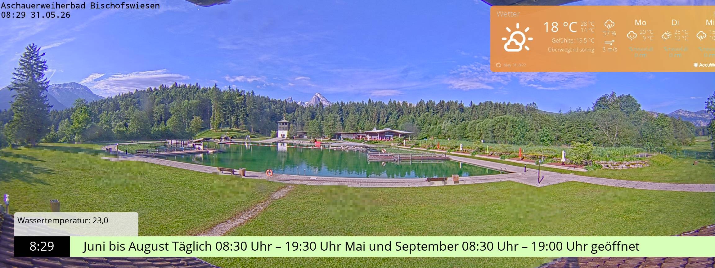 Archiv Foto Webcam Bischofswiesen: Naturbad Aschauerweiher