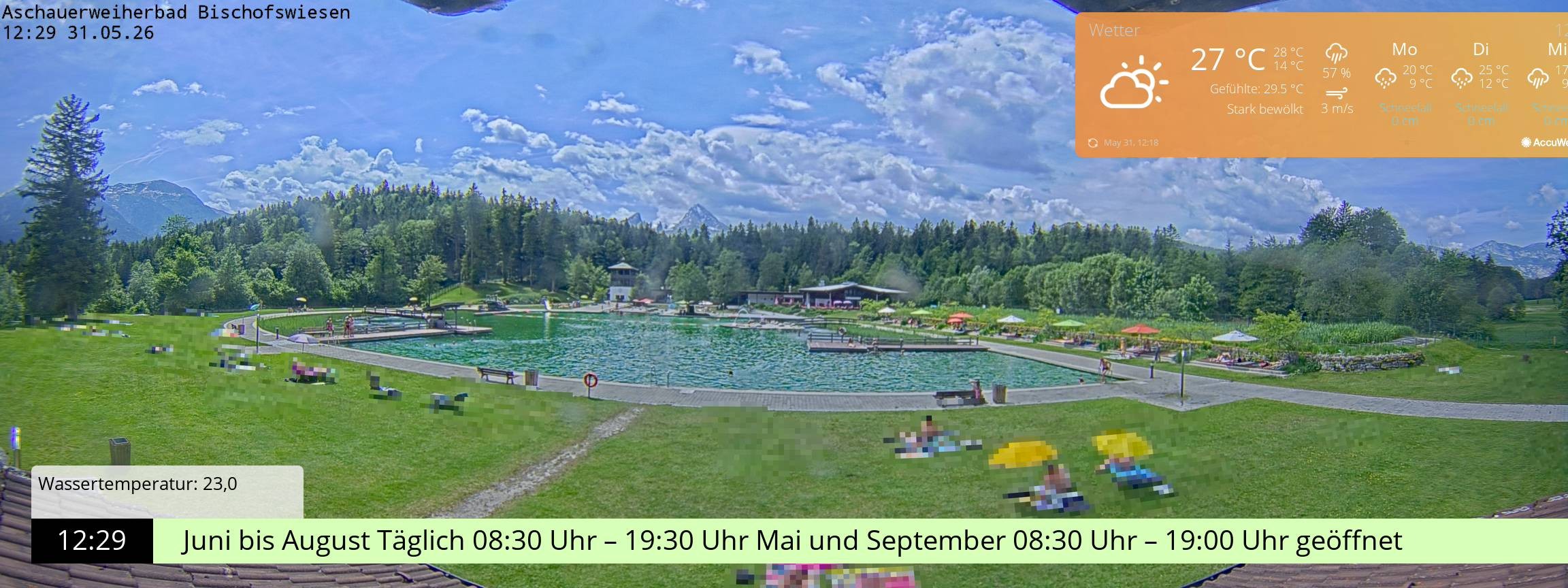 Archiv Foto Webcam Bischofswiesen: Naturbad Aschauerweiher