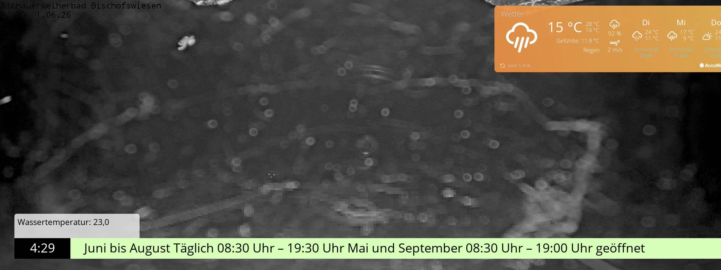 Archiv Foto Webcam Bischofswiesen: Naturbad Aschauerweiher