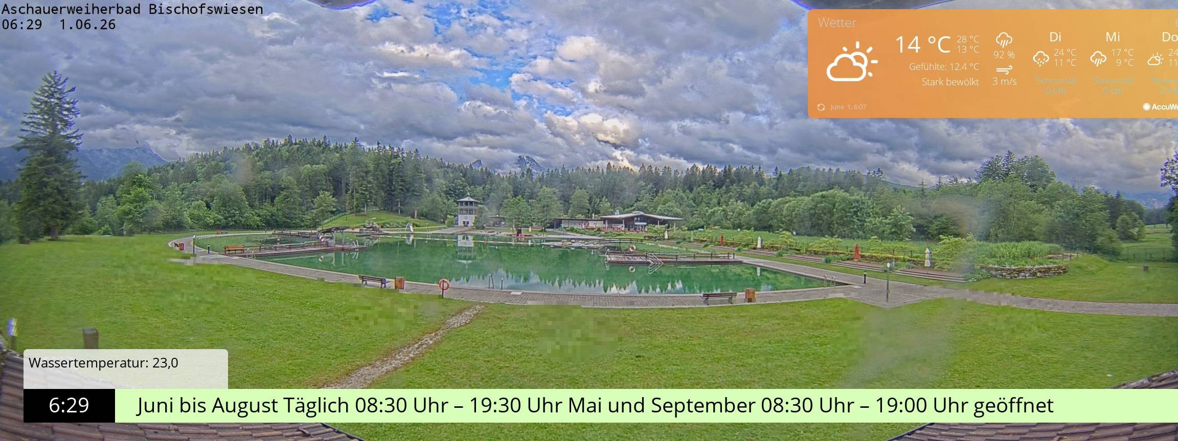 Archiv Foto Webcam Bischofswiesen: Naturbad Aschauerweiher
