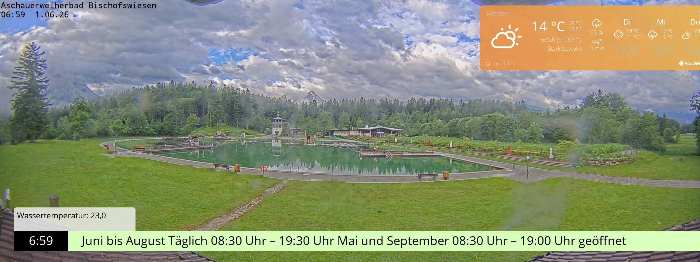 Archiv Foto Webcam Bischofswiesen: Naturbad Aschauerweiher