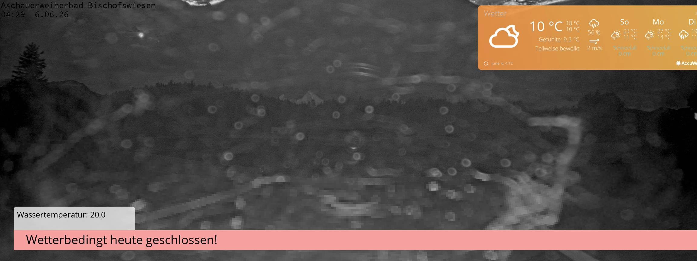 Archived image Webcam nature baths Aschauerweiher