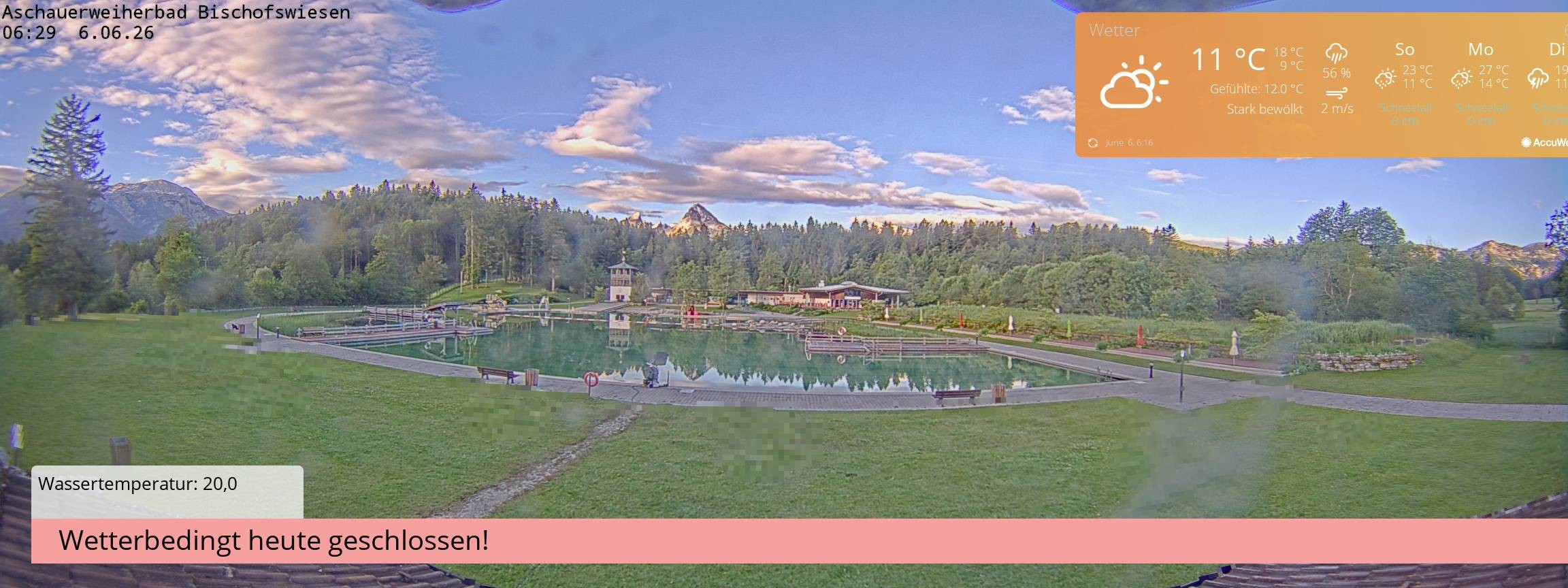 Archived image Webcam nature baths Aschauerweiher