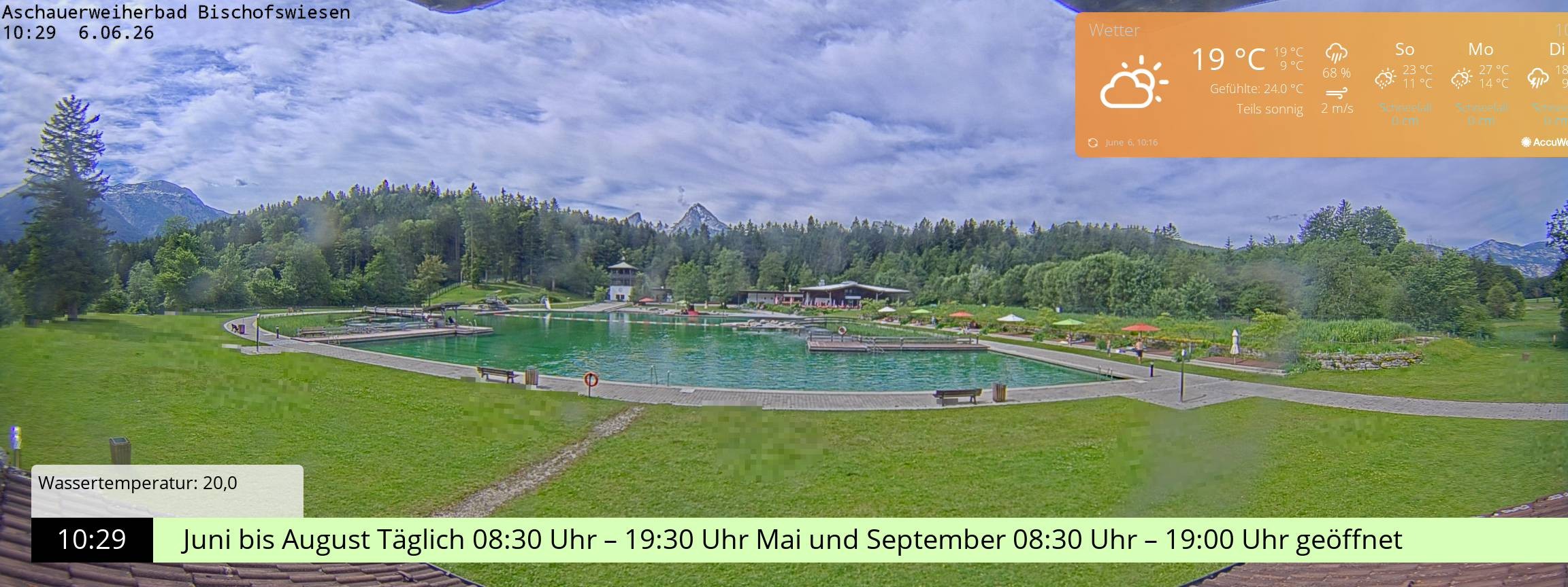 Archiv Foto Webcam Bischofswiesen: Naturbad Aschauerweiher