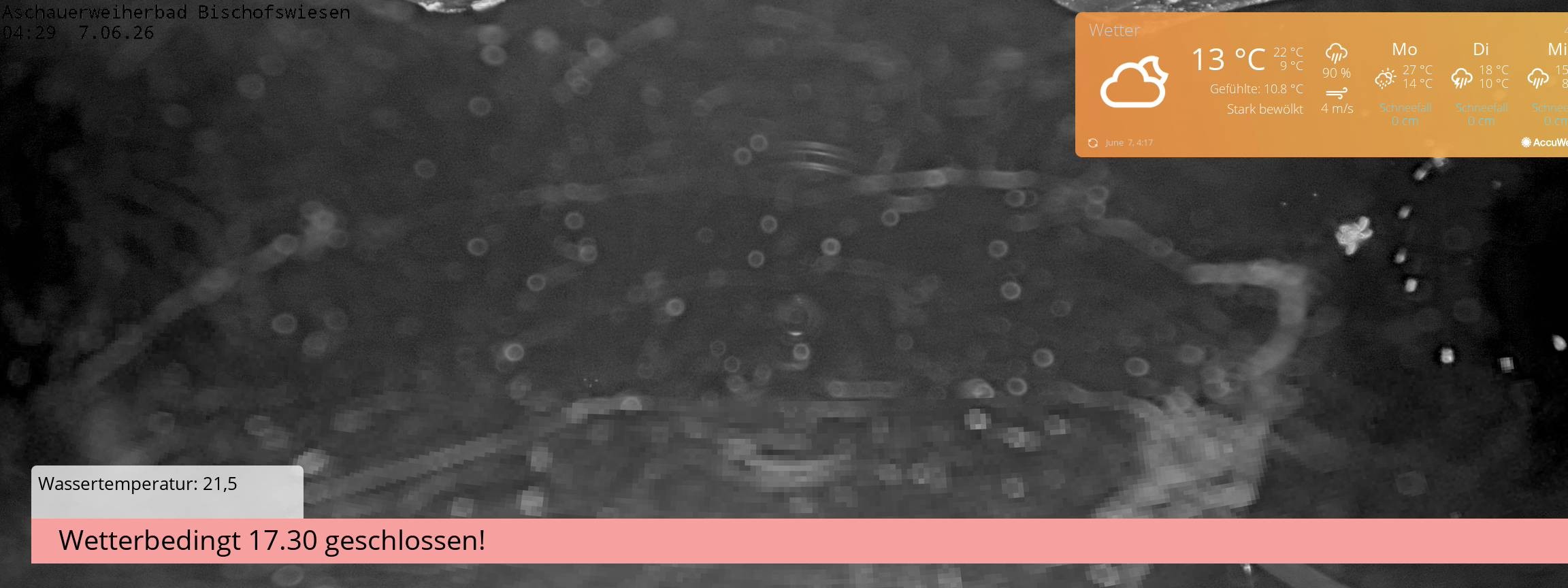 Archiv Foto Webcam Bischofswiesen: Naturbad Aschauerweiher