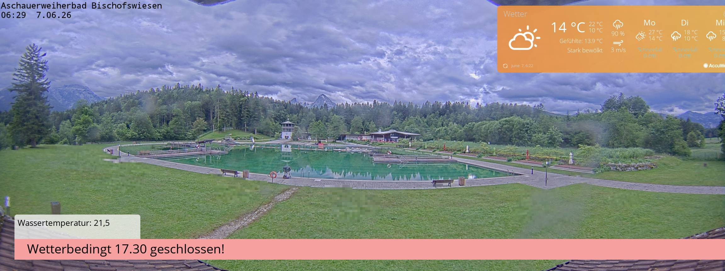 Archiv Foto Webcam Bischofswiesen: Naturbad Aschauerweiher