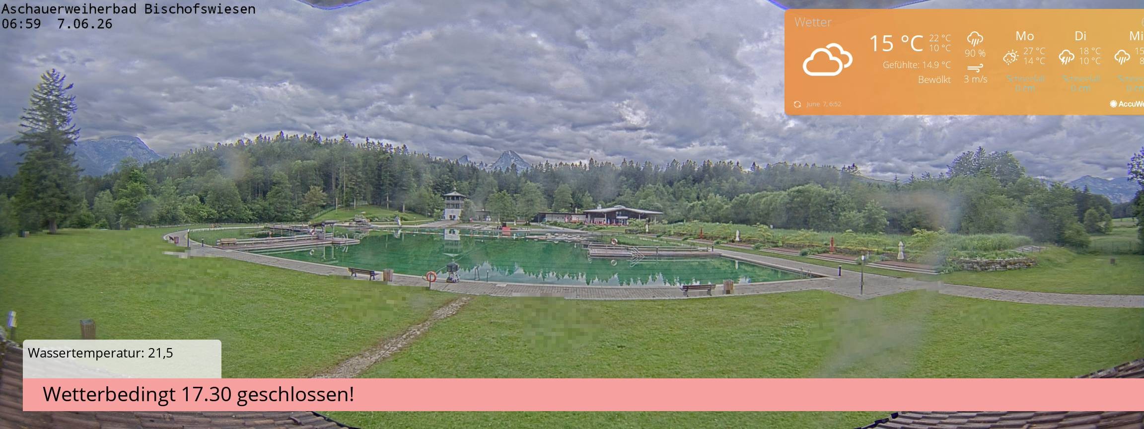 Archiv Foto Webcam Bischofswiesen: Naturbad Aschauerweiher