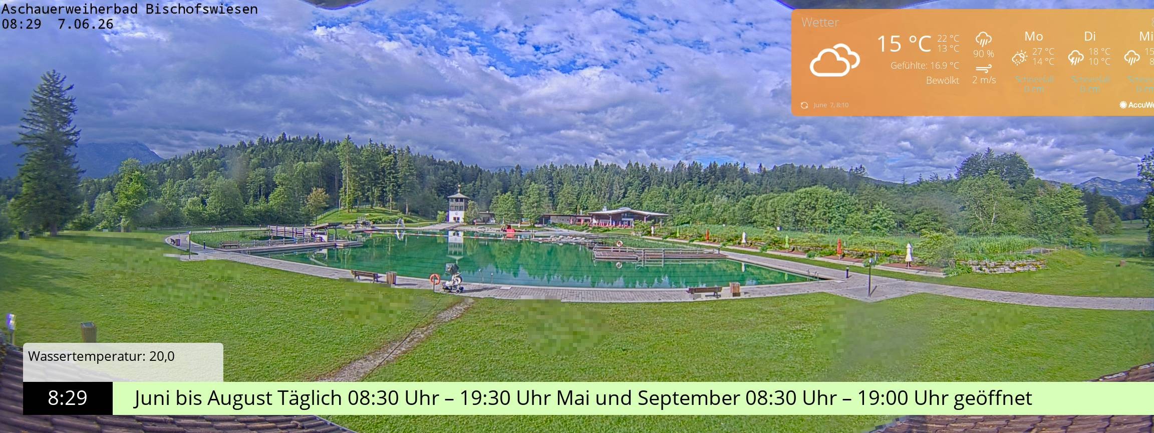 Archiv Foto Webcam Bischofswiesen: Naturbad Aschauerweiher