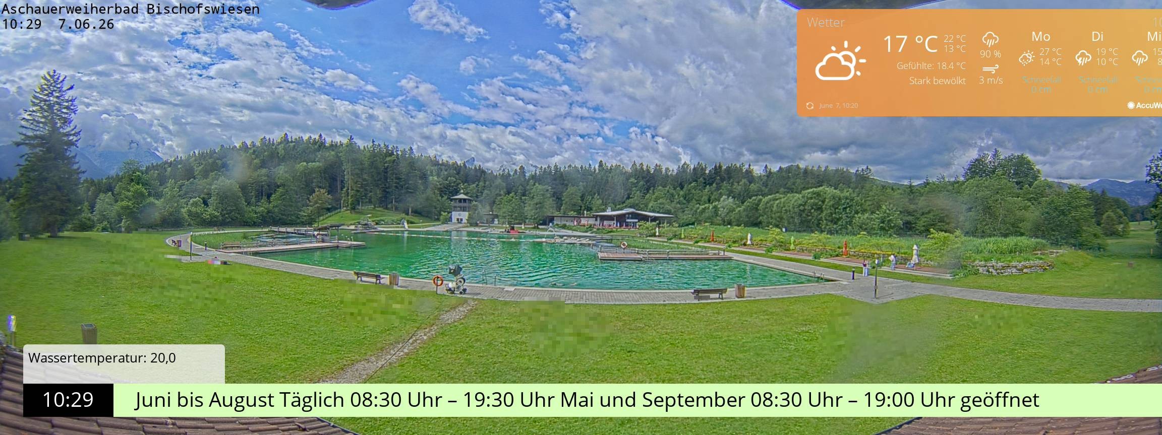 Archiv Foto Webcam Bischofswiesen: Naturbad Aschauerweiher