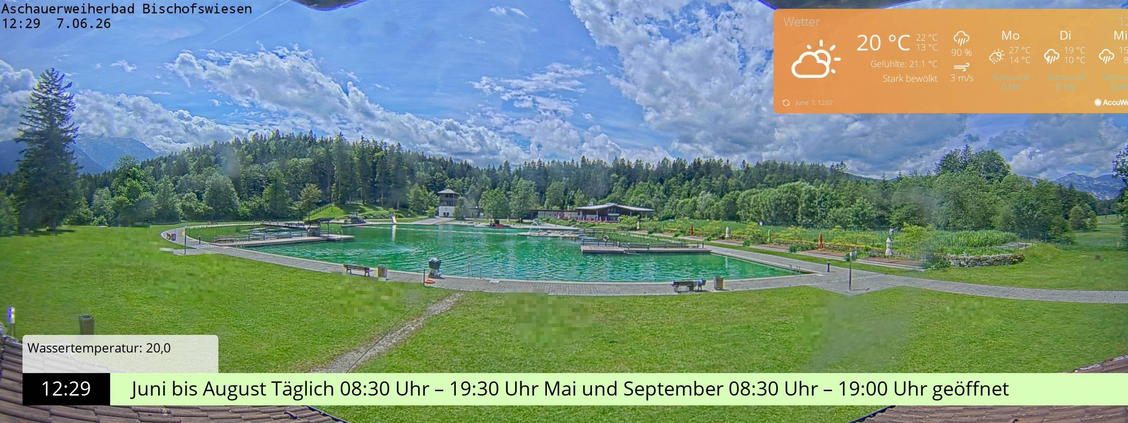 Archiv Foto Webcam Bischofswiesen: Naturbad Aschauerweiher