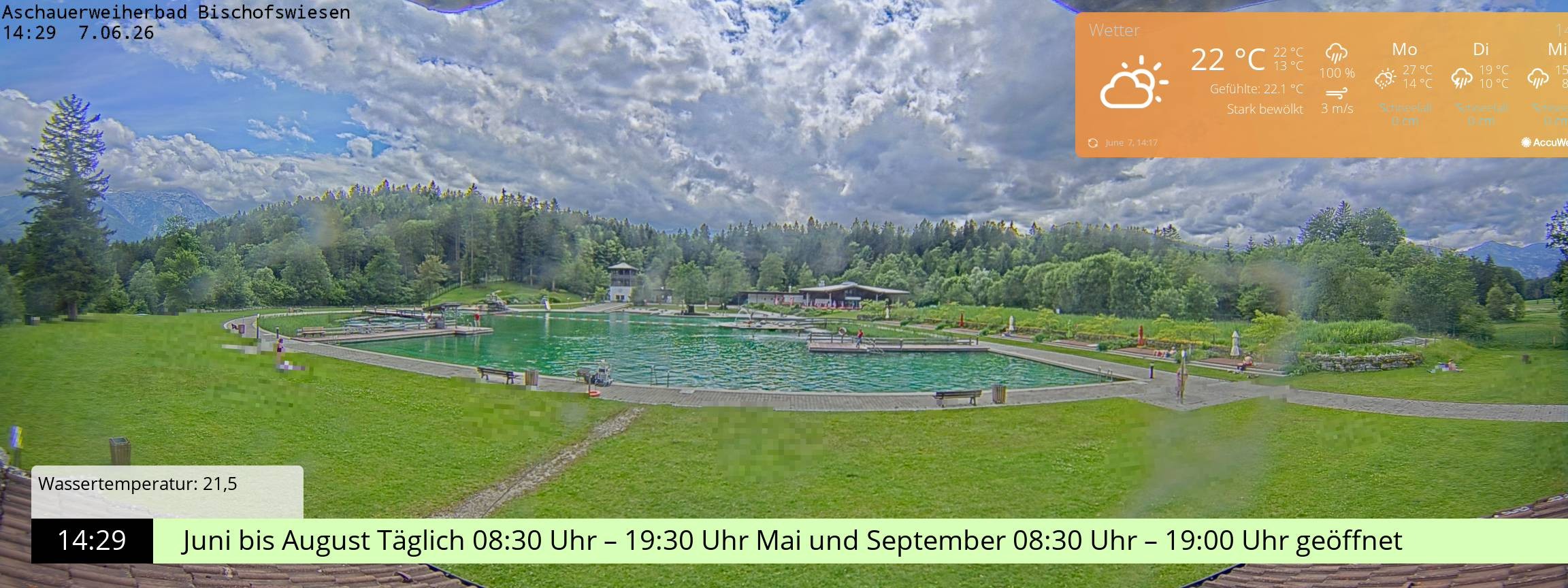 Archiv Foto Webcam Bischofswiesen: Naturbad Aschauerweiher