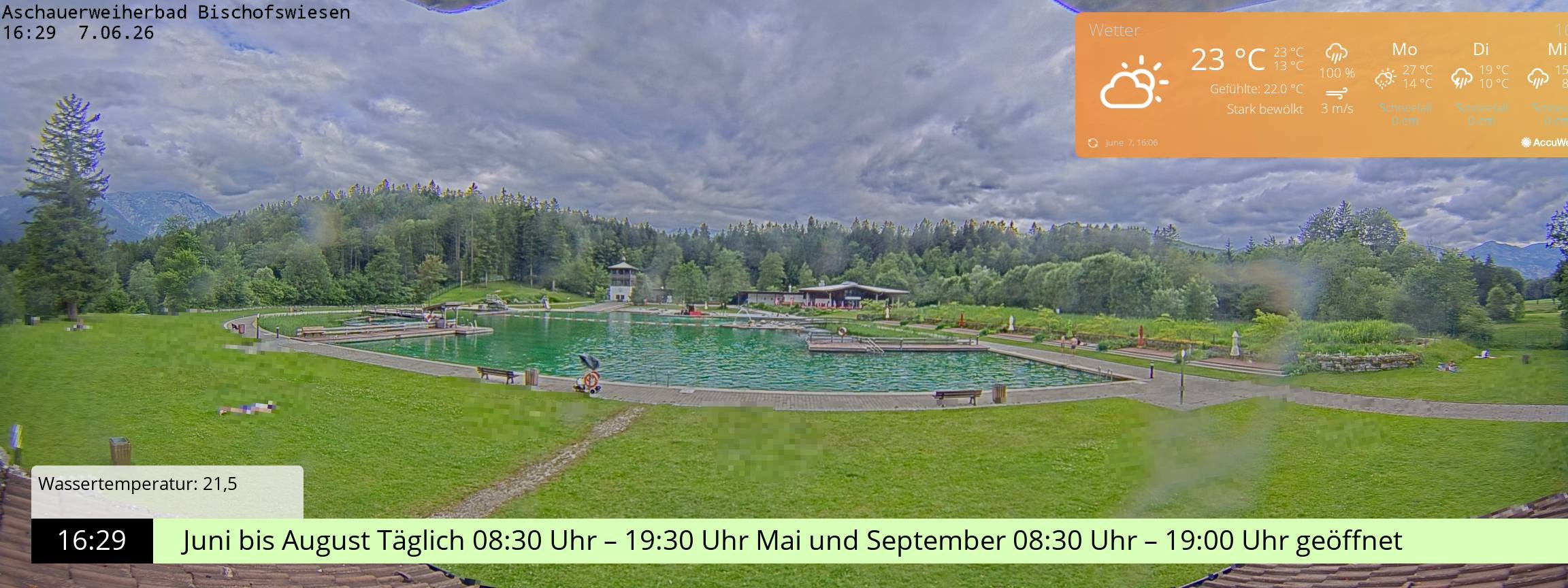 Archiv Foto Webcam Bischofswiesen: Naturbad Aschauerweiher