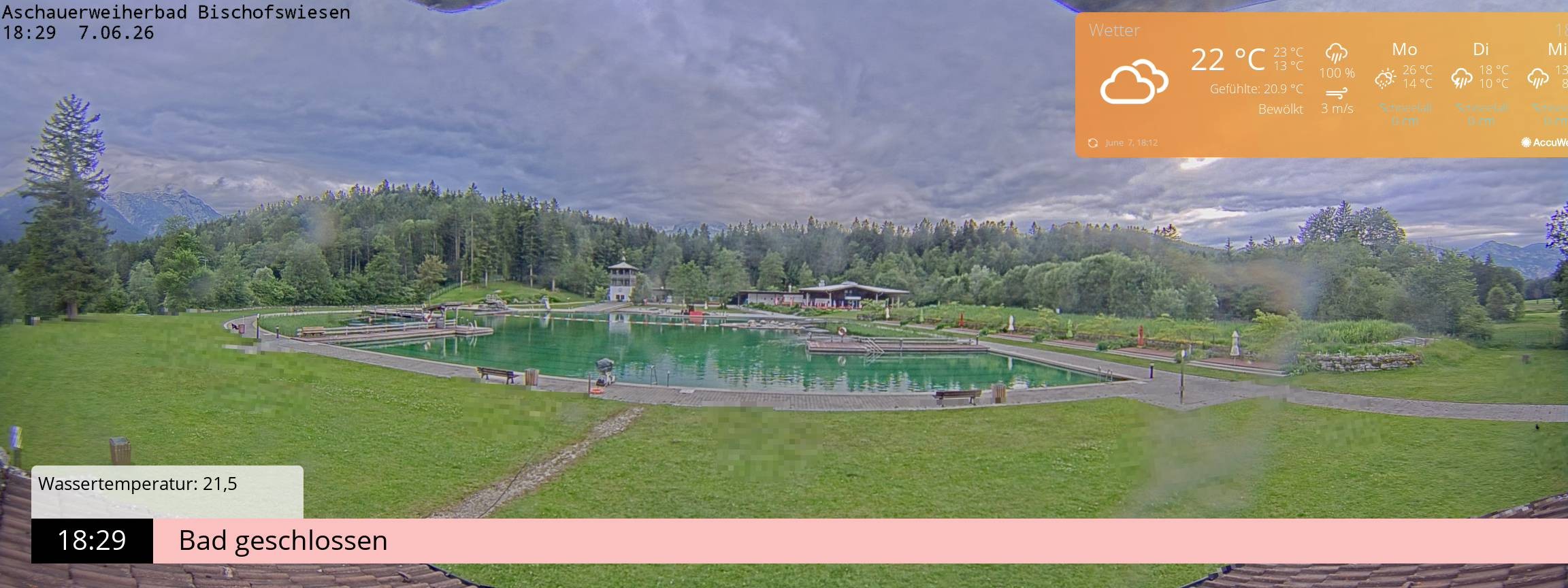 Archiv Foto Webcam Bischofswiesen: Naturbad Aschauerweiher