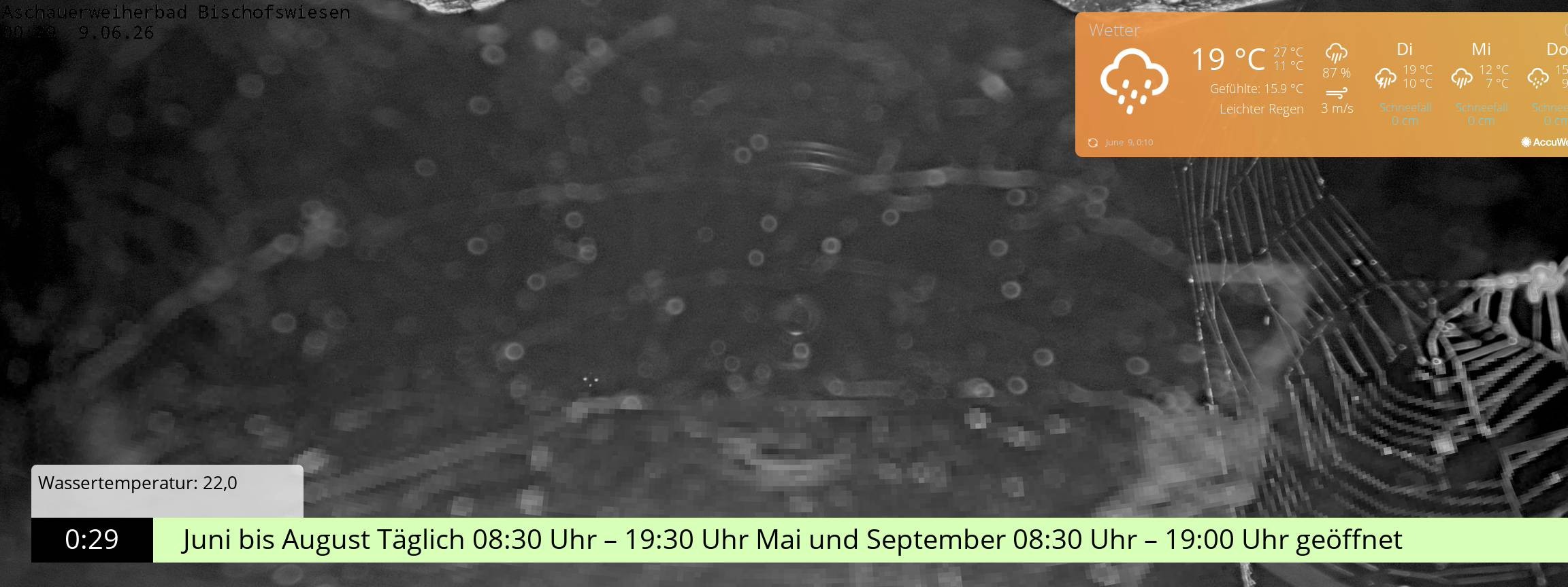 Archiv Foto Webcam Bischofswiesen: Naturbad Aschauerweiher