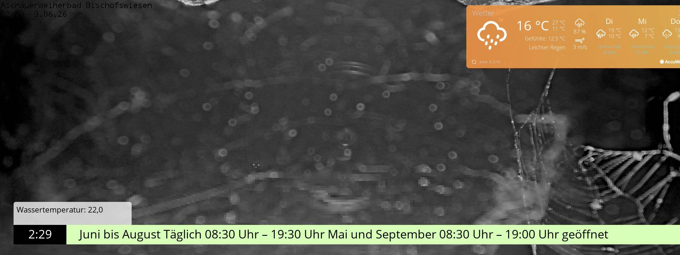 Archiv Foto Webcam Bischofswiesen: Naturbad Aschauerweiher