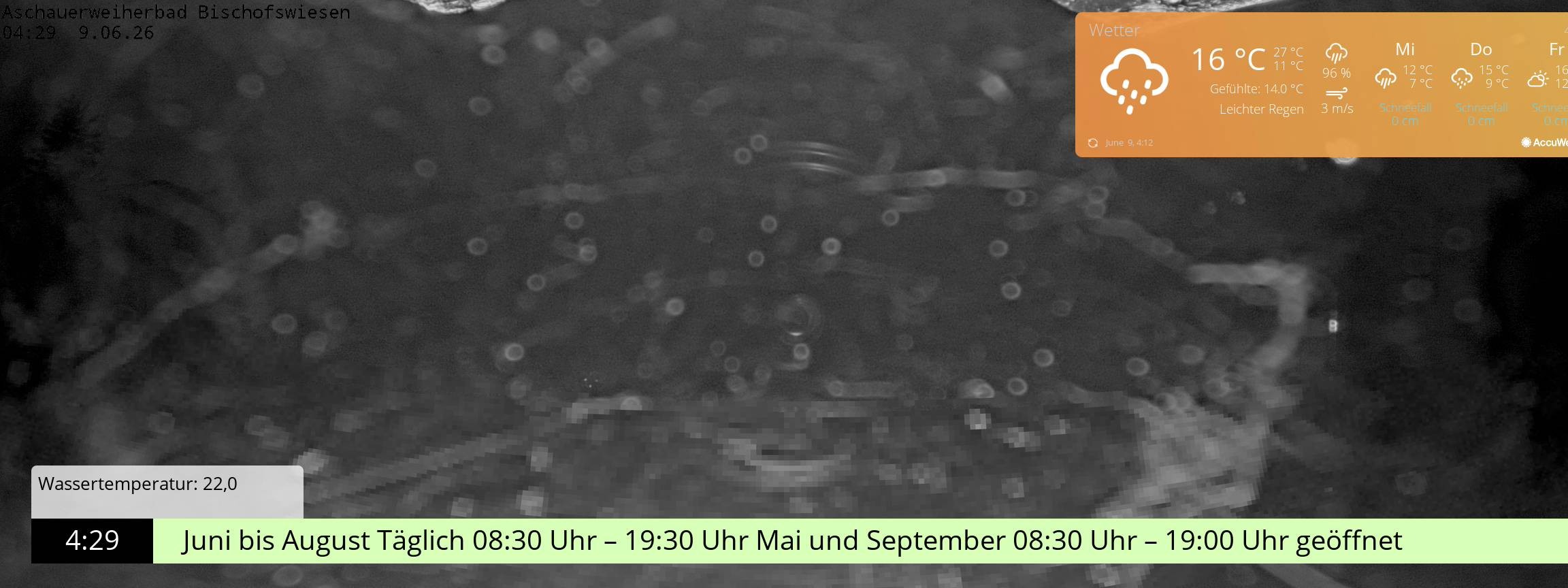 Archiv Foto Webcam Bischofswiesen: Naturbad Aschauerweiher