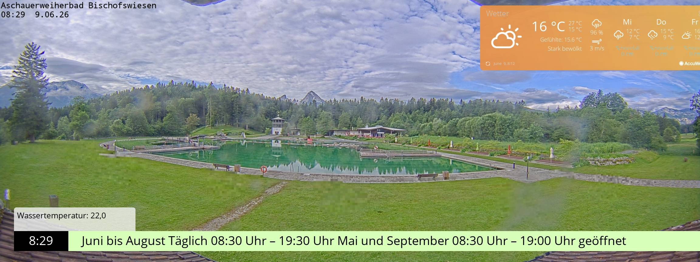 Archiv Foto Webcam Bischofswiesen: Naturbad Aschauerweiher