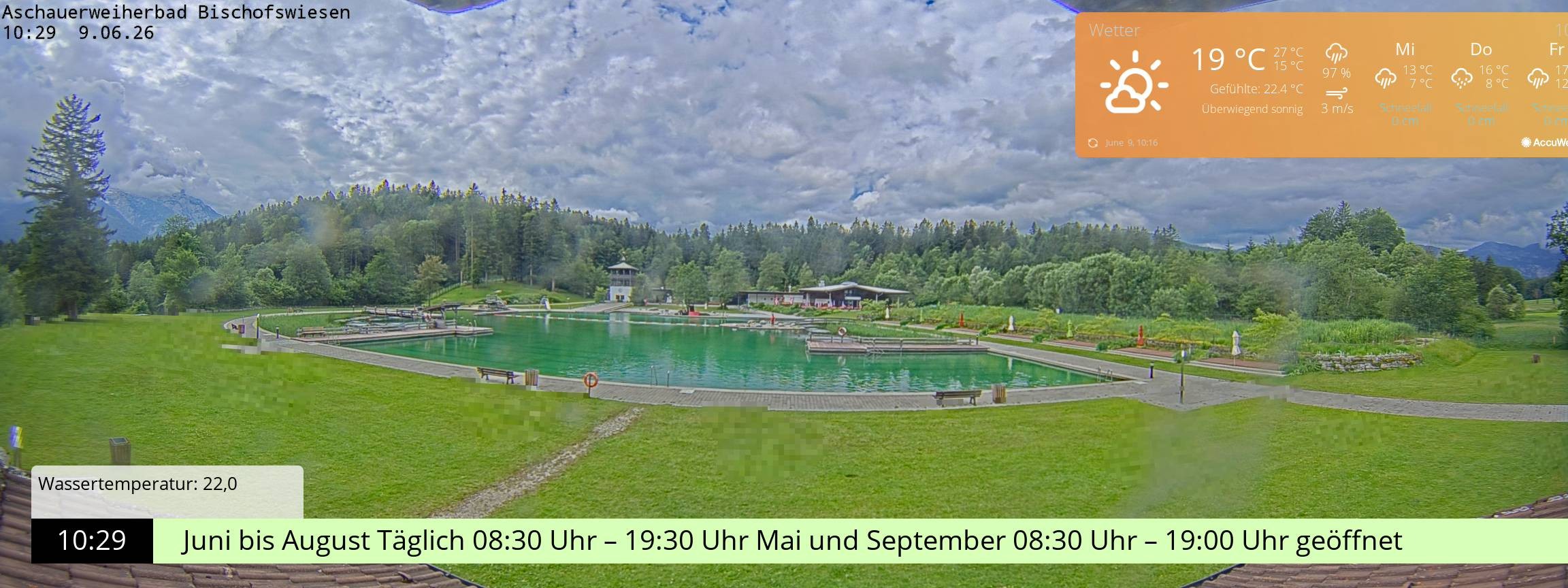Archiv Foto Webcam Bischofswiesen: Naturbad Aschauerweiher
