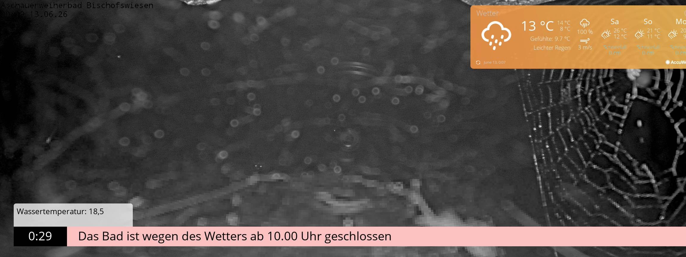 Archiv Foto Webcam Bischofswiesen: Naturbad Aschauerweiher