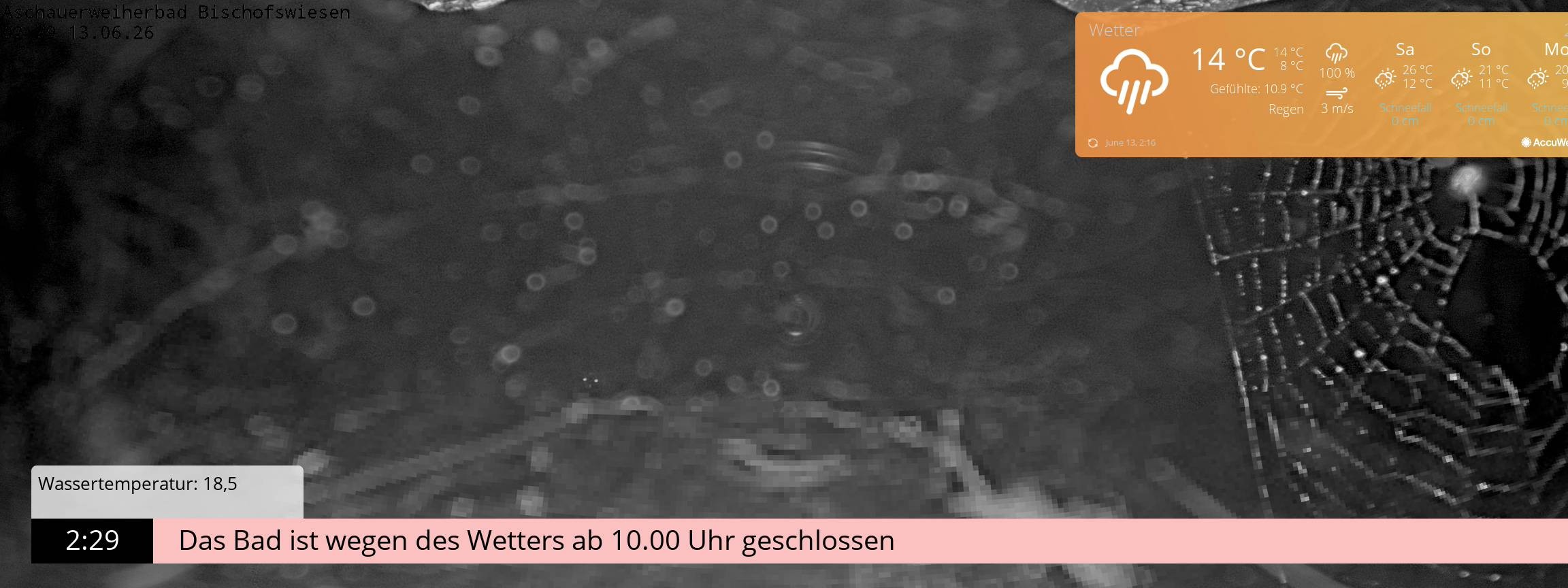 Archiv Foto Webcam Bischofswiesen: Naturbad Aschauerweiher