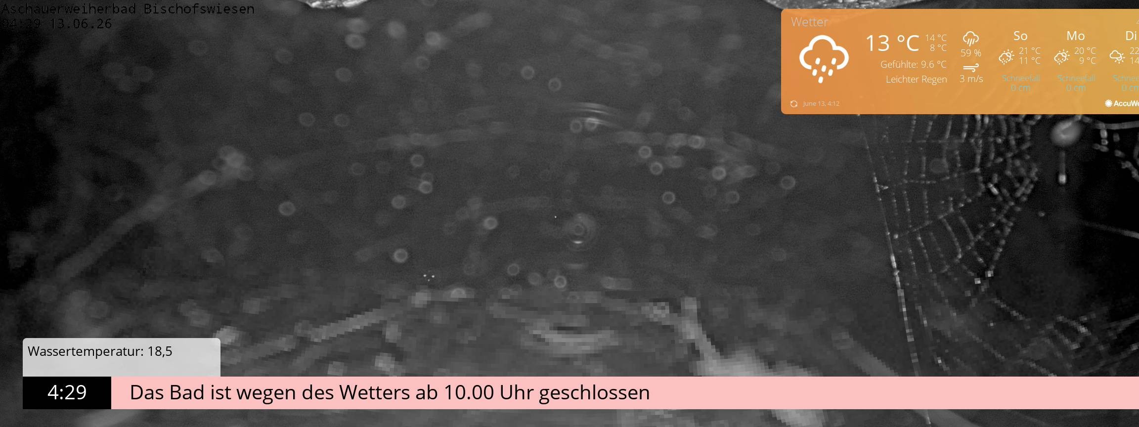 Archiv Foto Webcam Bischofswiesen: Naturbad Aschauerweiher