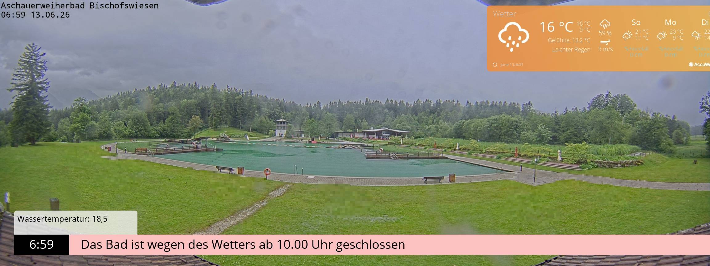 Archived image Webcam nature baths Aschauerweiher