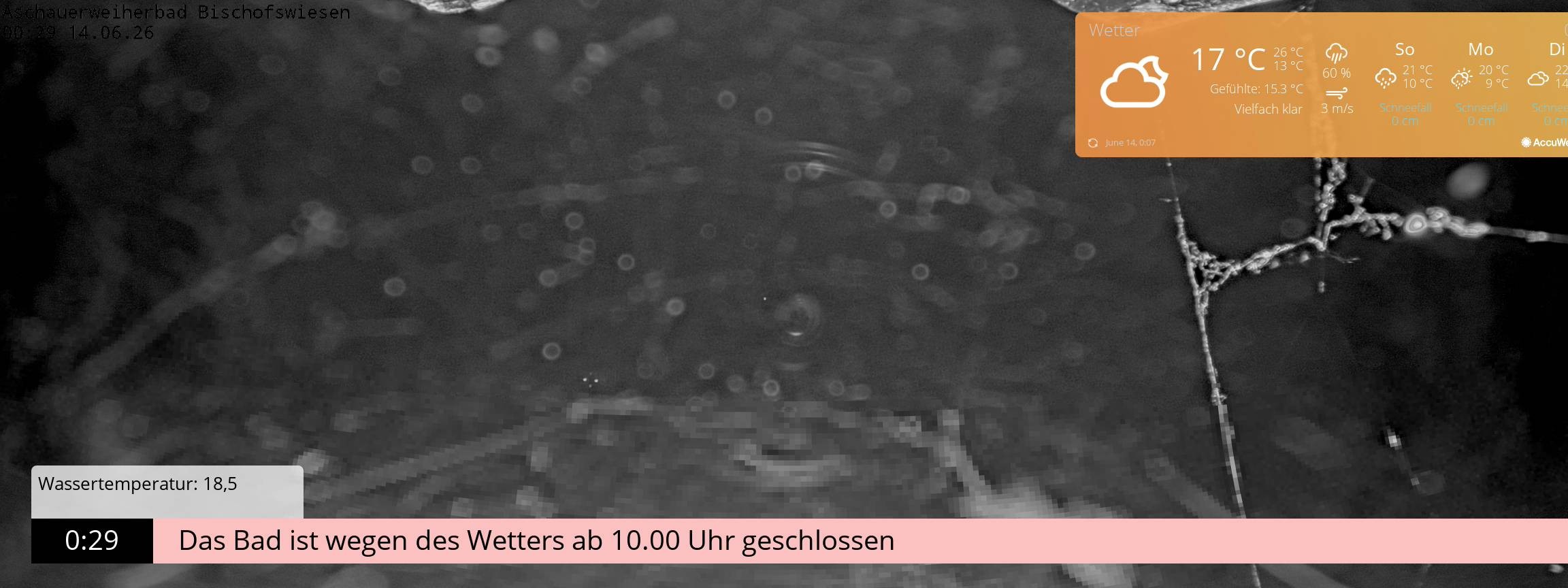 Archiv Foto Webcam Bischofswiesen: Naturbad Aschauerweiher