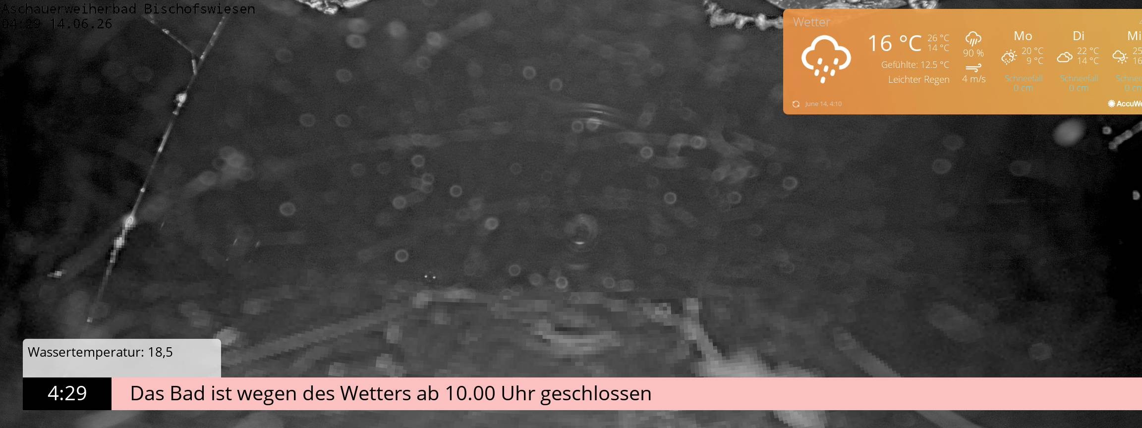Archiv Foto Webcam Bischofswiesen: Naturbad Aschauerweiher