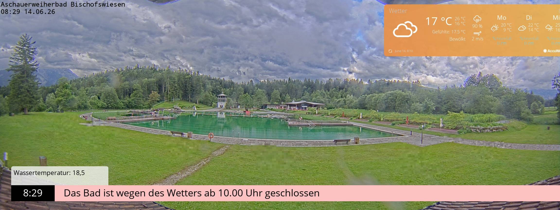 Archiv Foto Webcam Bischofswiesen: Naturbad Aschauerweiher