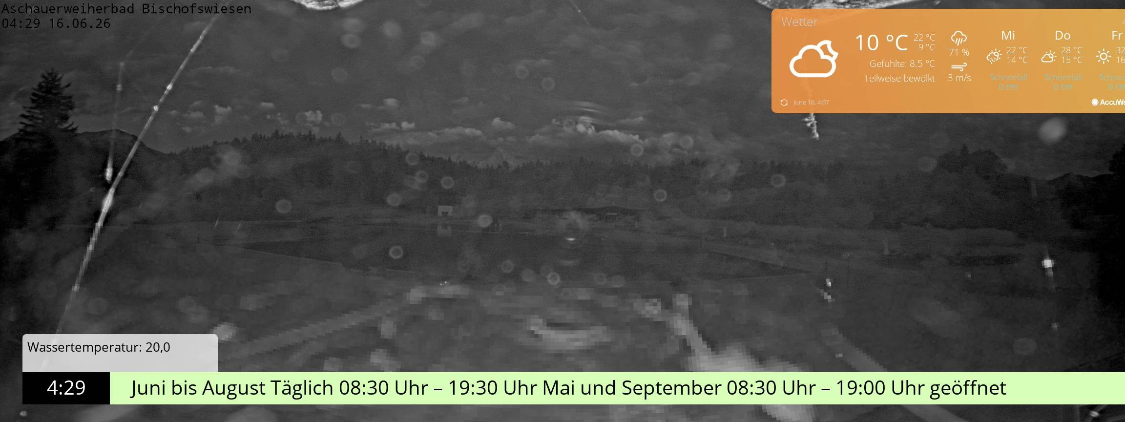 Archiv Foto Webcam Bischofswiesen: Naturbad Aschauerweiher