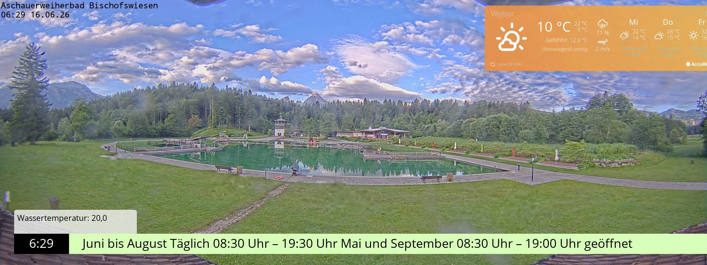 Archiv Foto Webcam Bischofswiesen: Naturbad Aschauerweiher