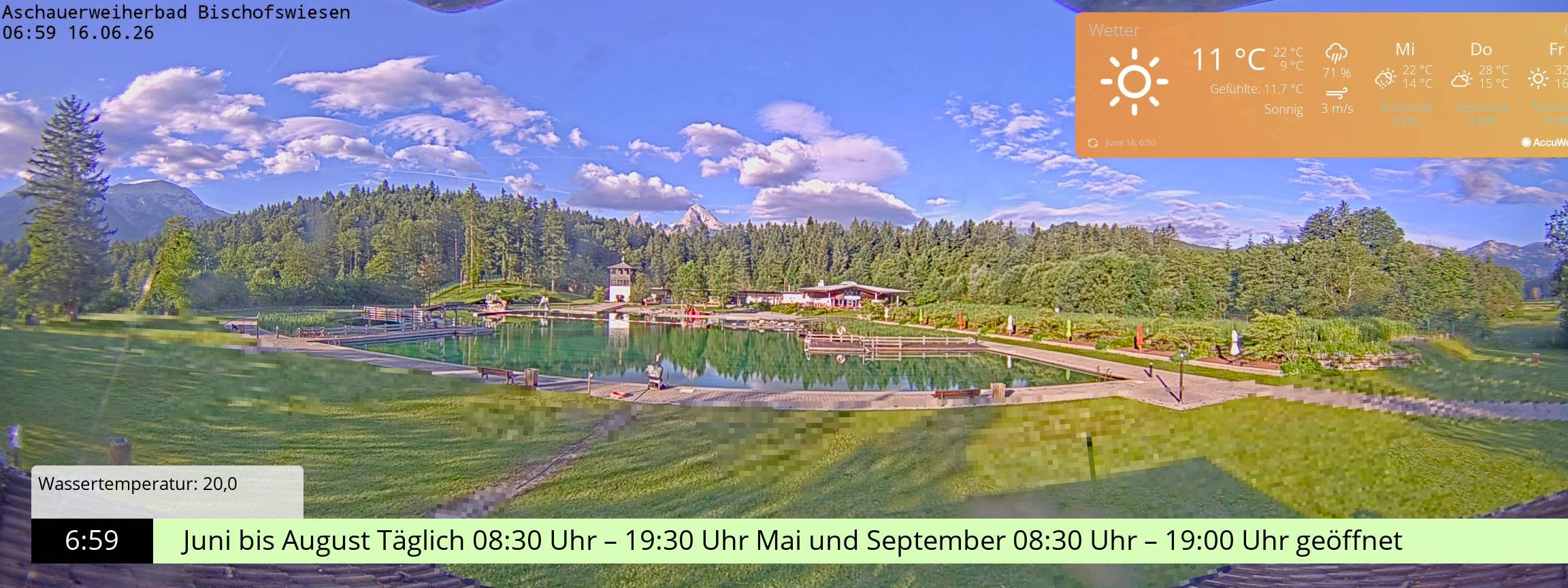 Archiv Foto Webcam Bischofswiesen: Naturbad Aschauerweiher