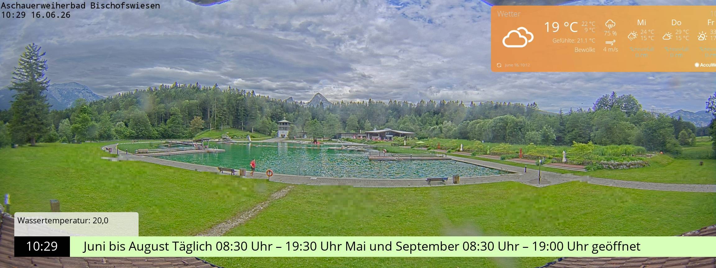 Archiv Foto Webcam Bischofswiesen: Naturbad Aschauerweiher