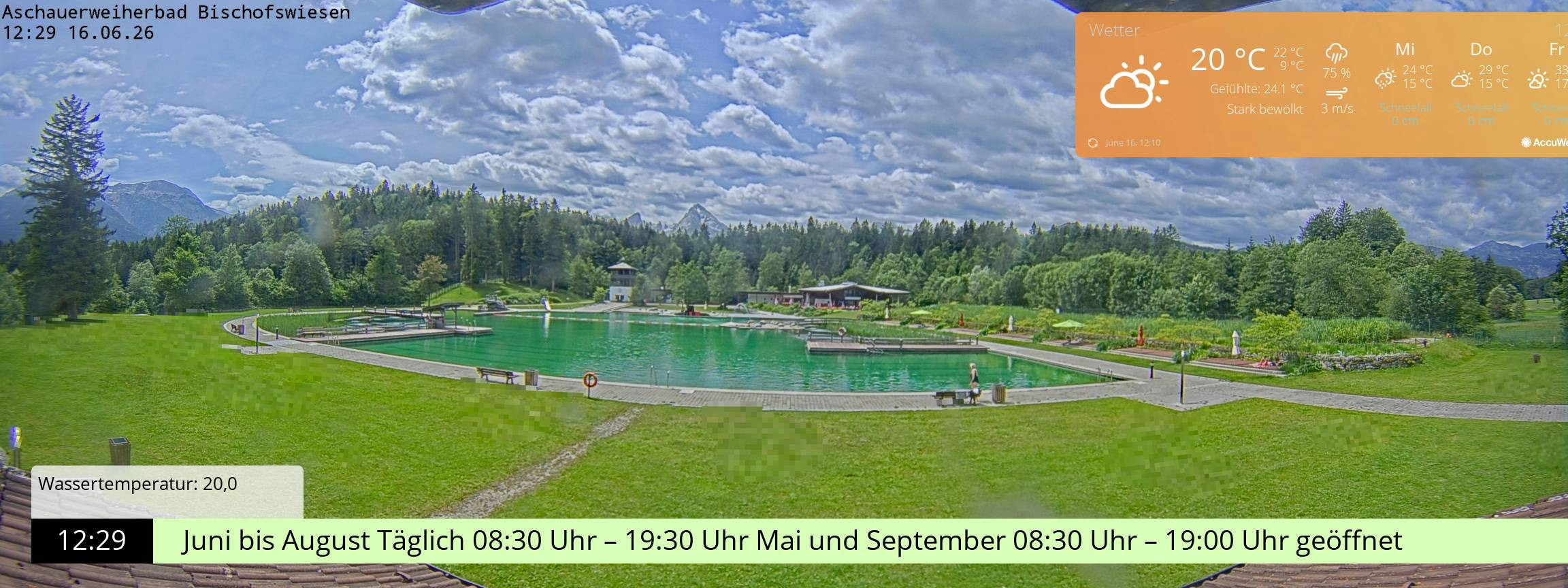 Archiv Foto Webcam Bischofswiesen: Naturbad Aschauerweiher