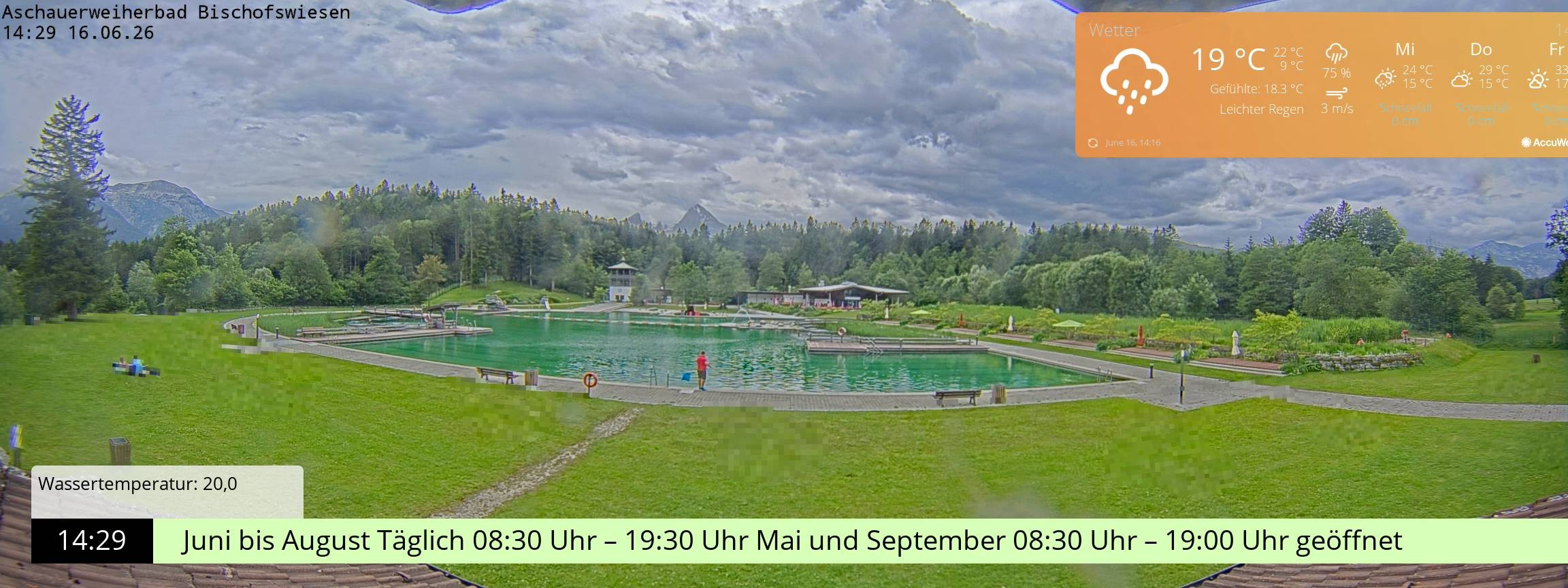 Archiv Foto Webcam Bischofswiesen: Naturbad Aschauerweiher
